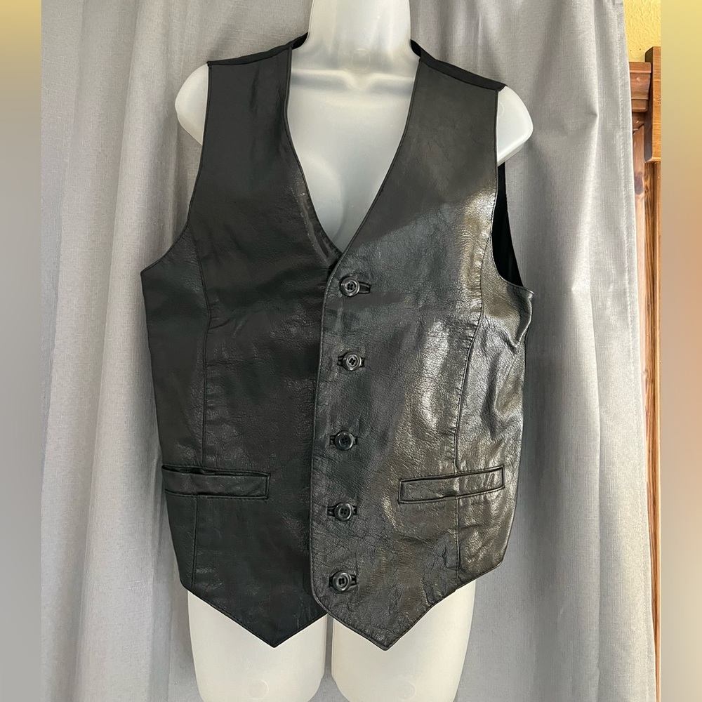 Vintage Wilson's Authentic  Black Leather Vest